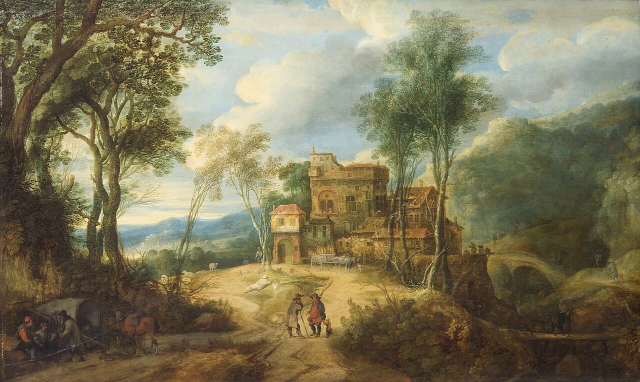 Paesaggio montuoso con castello - Kunsthistorisches Museum, Vienna